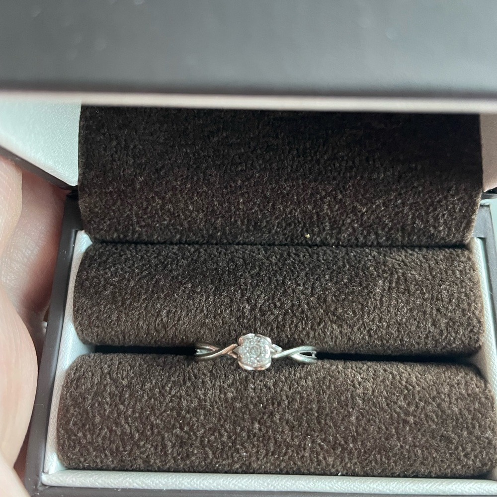 white gold and diamond promise ring